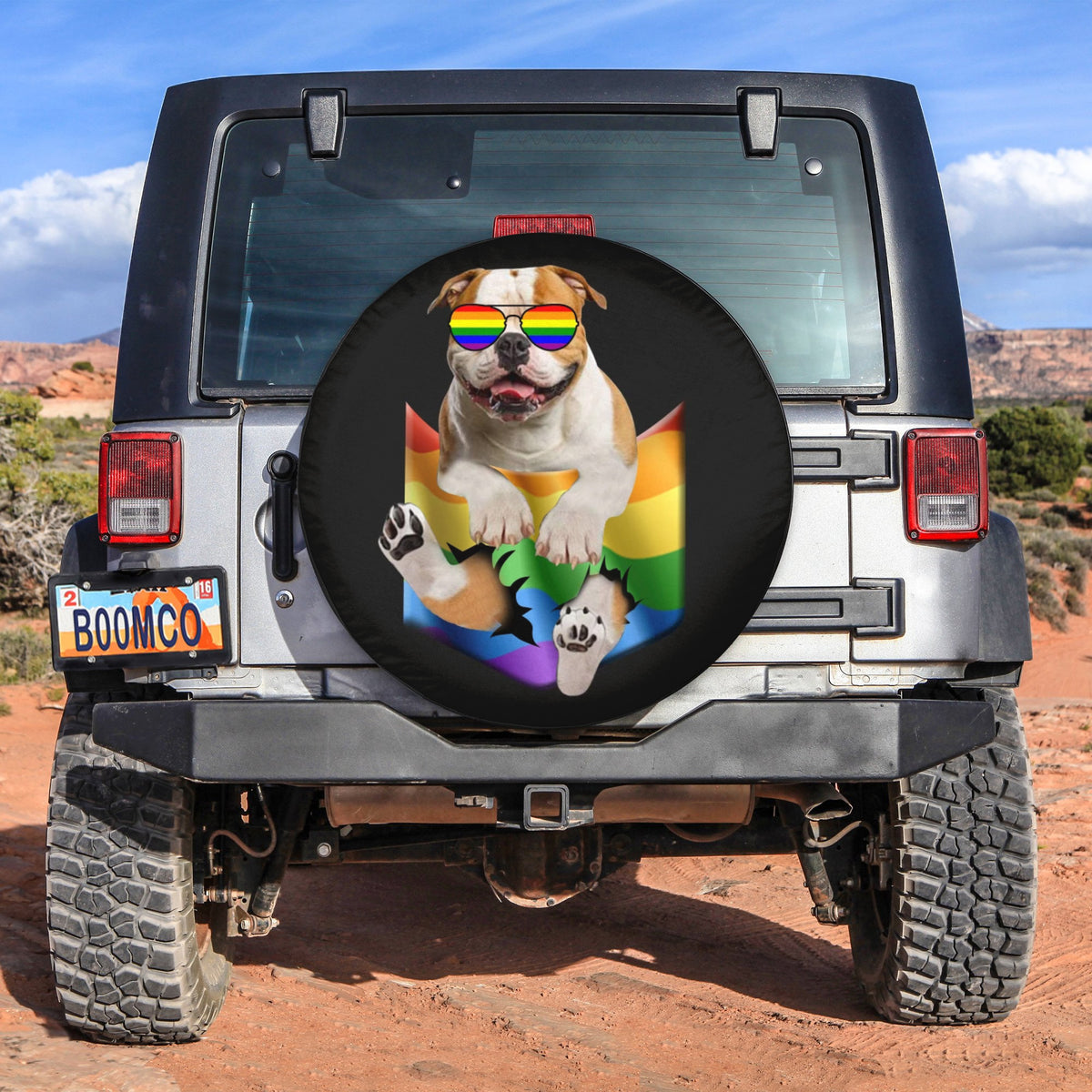 LGBT Tire Covers - Bulldog In Pocket Pride Spare Tire Cover NO.9 LT8 - Wonder Print Shop
