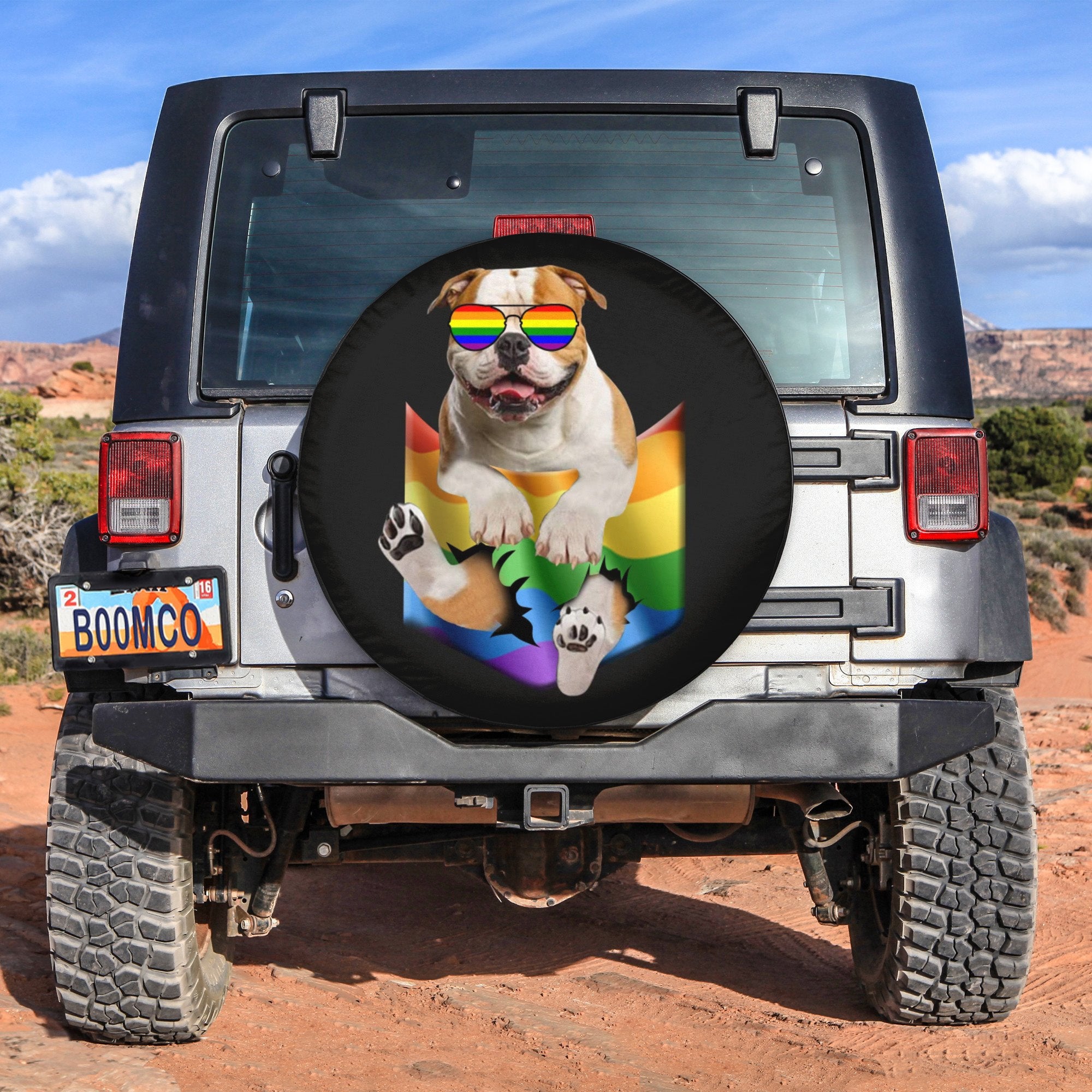 LGBT Tire Covers - Bulldog In Pocket Pride Spare Tire Cover NO.9 LT8 - Wonder Print Shop