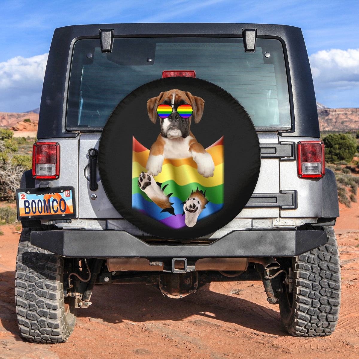 LGBT Tire Covers - Boxer In Pocket Pride Spare Tire Cover NO.10 LT8 - Wonder Print Shop