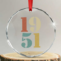 75th Birthday Crystal Glass Ornament Classic Retro 1951 70 Year Old Gifts