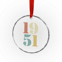 75th Birthday Crystal Glass Ornament Classic Retro 1951 70 Year Old Gifts