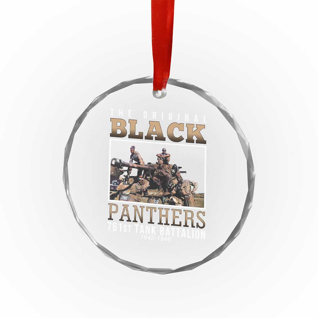 761st Tank Battalion Tribute Crystal Glass Ornament Black Panthers WW2 Heroes TS02