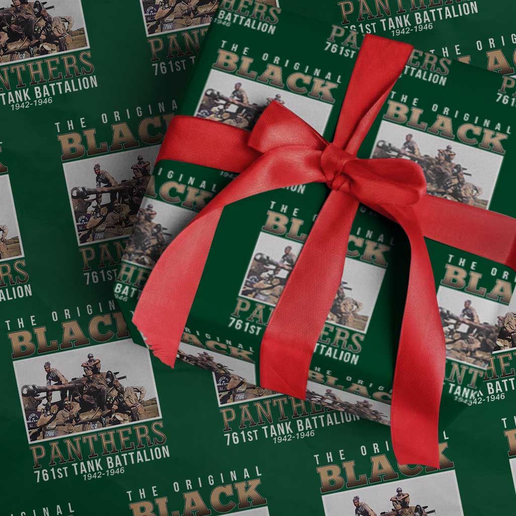 761st Tank Battalion Tribute Wrapping Paper Roll Black Panthers WW2 Heroes - Wonder Print Shop