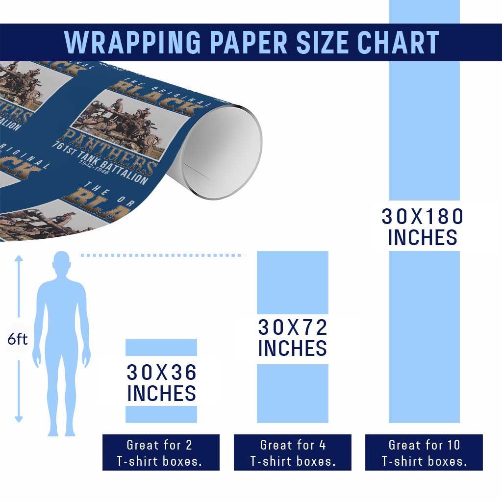 761st Tank Battalion Tribute Wrapping Paper Roll Black Panthers WW2 Heroes - Wonder Print Shop