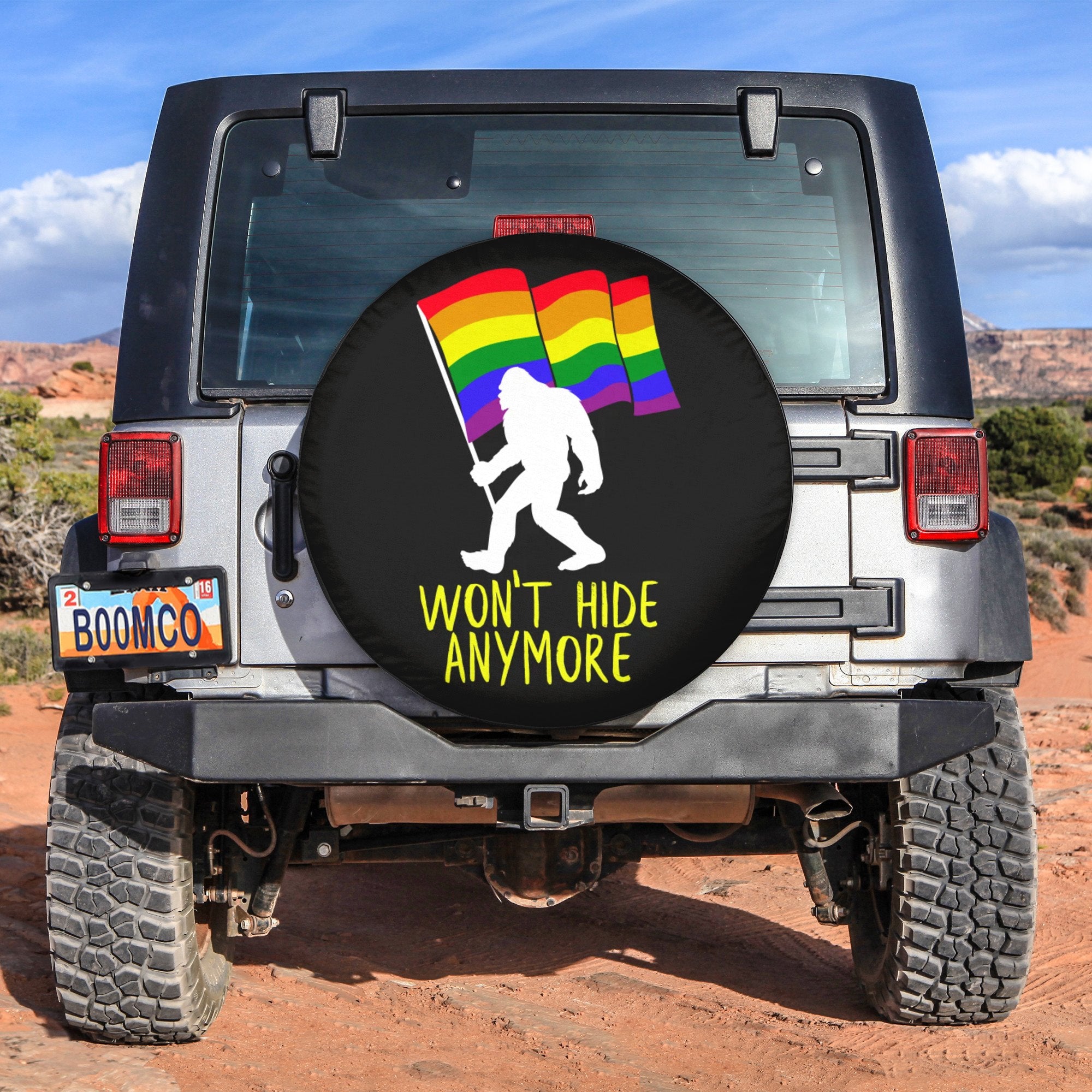 LGBT Tire Covers - Bigfoot Pride Don't Hide Anymore Spare Tire Cover NO.12 LT8 - Wonder Print Shop