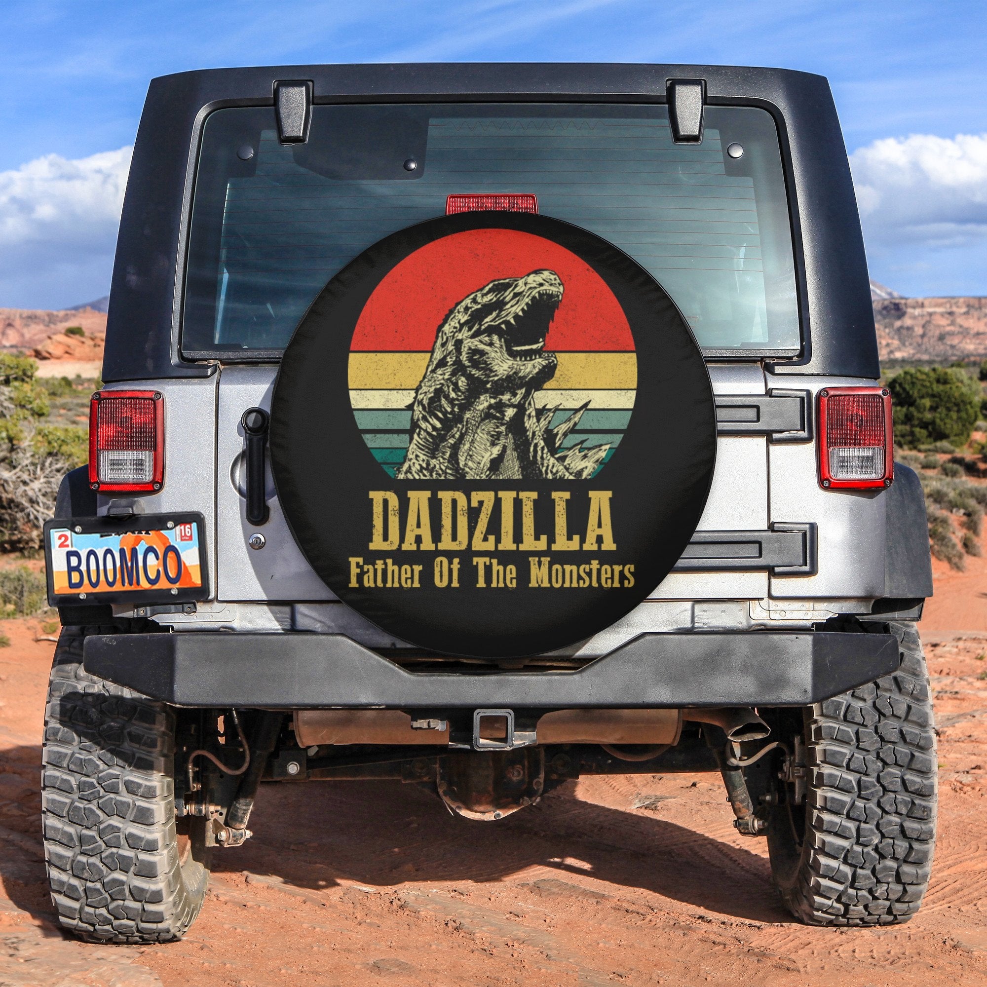 Father's Day Tire Covers - Dadzilla Father Of The Monsters Spare Tire Cover NO.77 LT8 - Wonder Print Shop