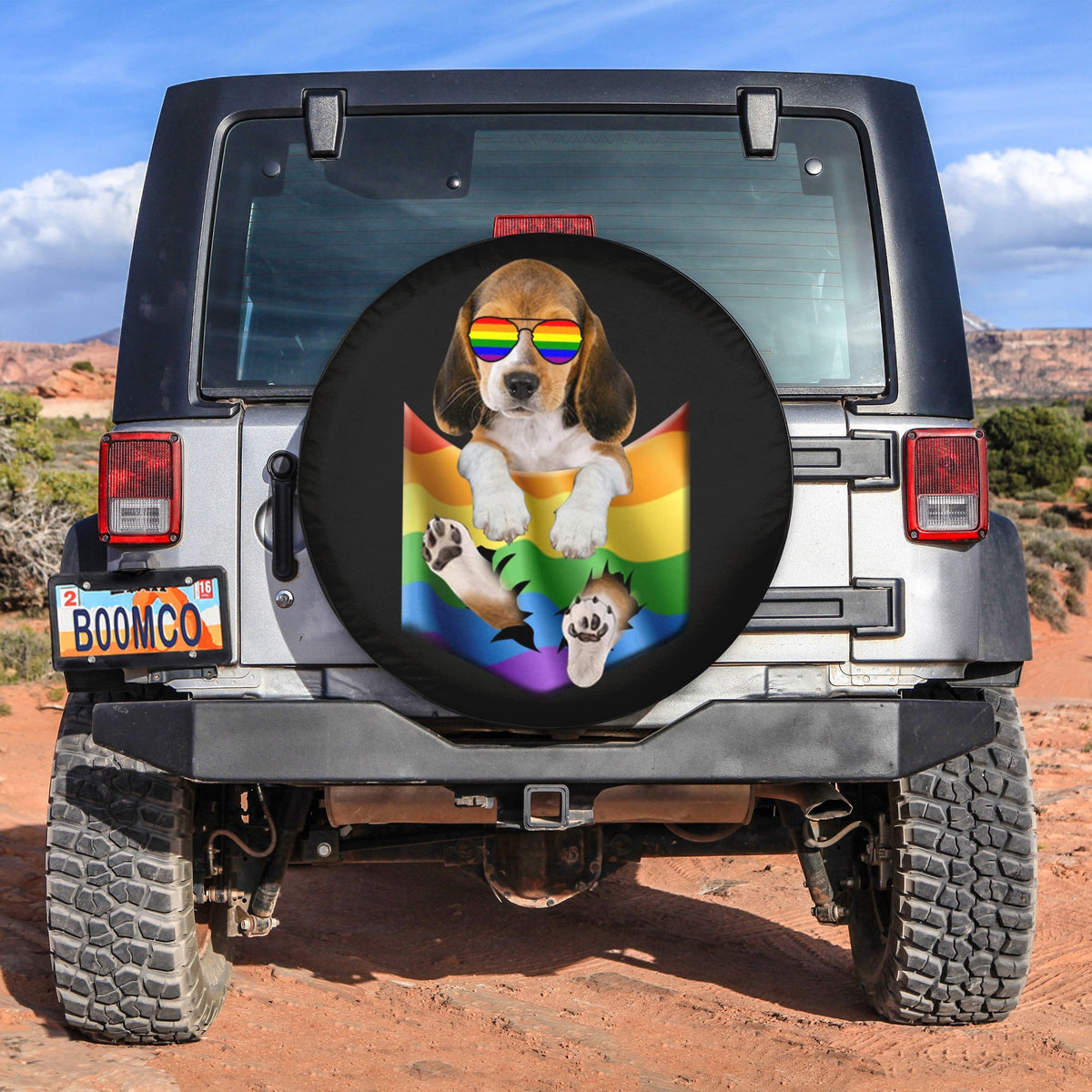 LGBT Tire Covers - Beagle In Pocket Pride Spare Tire Cover NO.13 LT8 - Wonder Print Shop