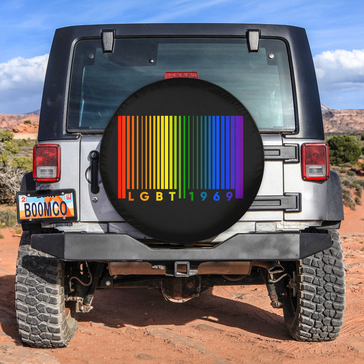 LGBT Tire Covers - Barcode 1969 Pride Spare Tire Cover NO.14 LT8 - Wonder Print Shop