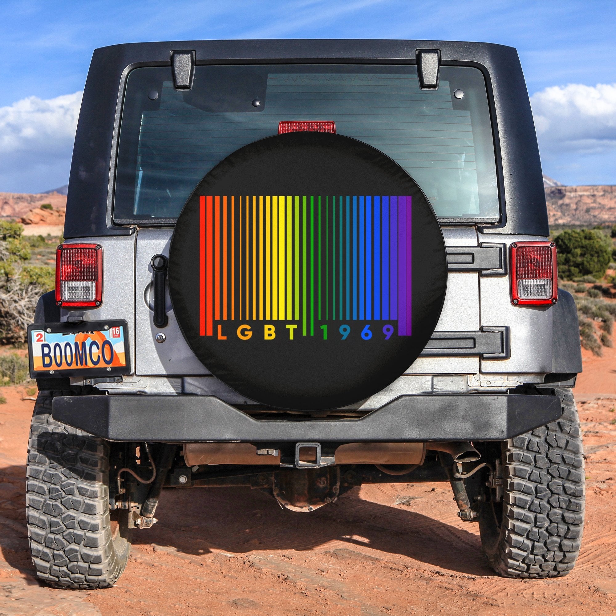 LGBT Tire Covers - Barcode 1969 Pride Spare Tire Cover NO.14 LT8 - Wonder Print Shop