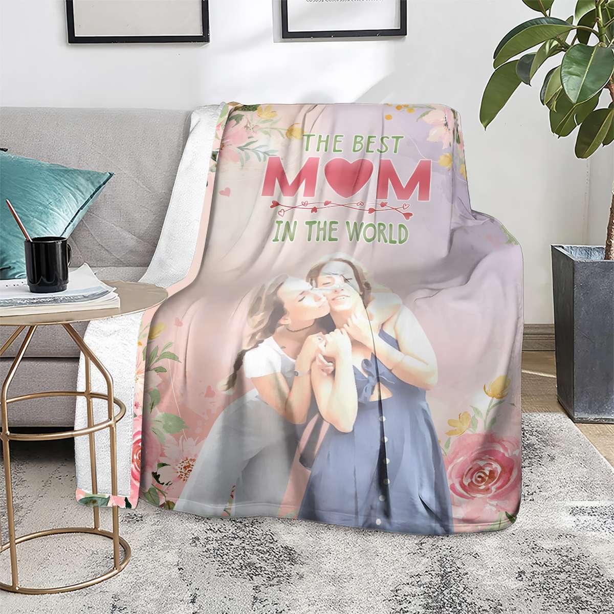 Custom Photo Mother's Day Blanket The Best Mom In The World | Wonder Print Shop
