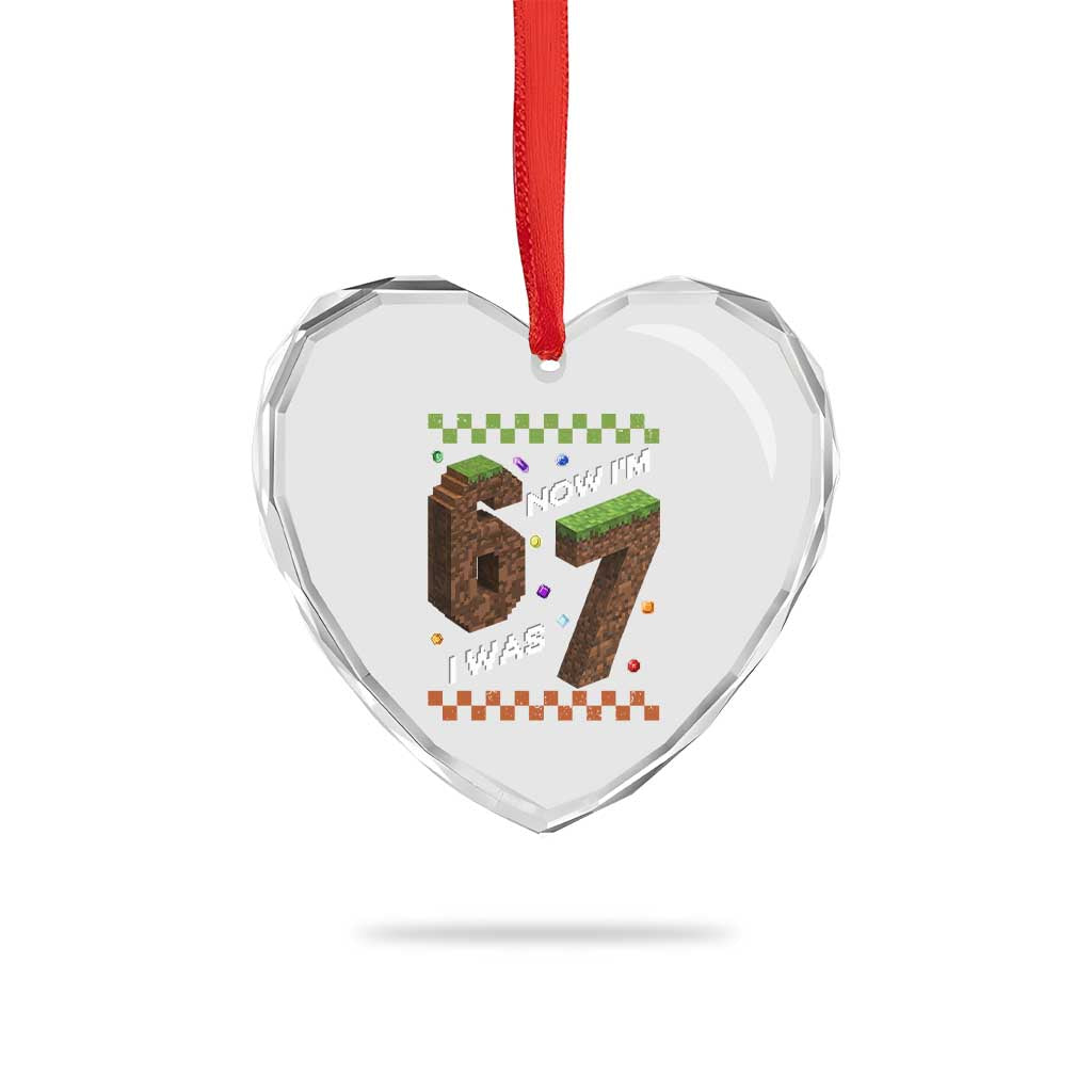 7th Birthday I Was 6 Now Im 7 Heart Crystal Glass Ornament Unlocked 67 Boys Kids Youth