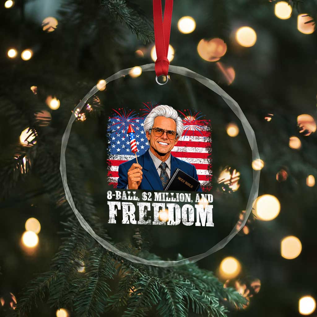 8 Ball 2 Million Dollars And Freedom Crystal Glass Ornament Billy Meme Baby 4th of July