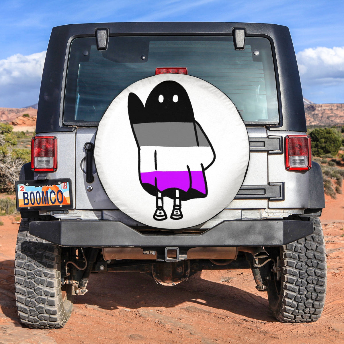 LGBT Tire Covers - Asexual Ghost Pride Spare Tire Cover NO.15 LT8 - Wonder Print Shop