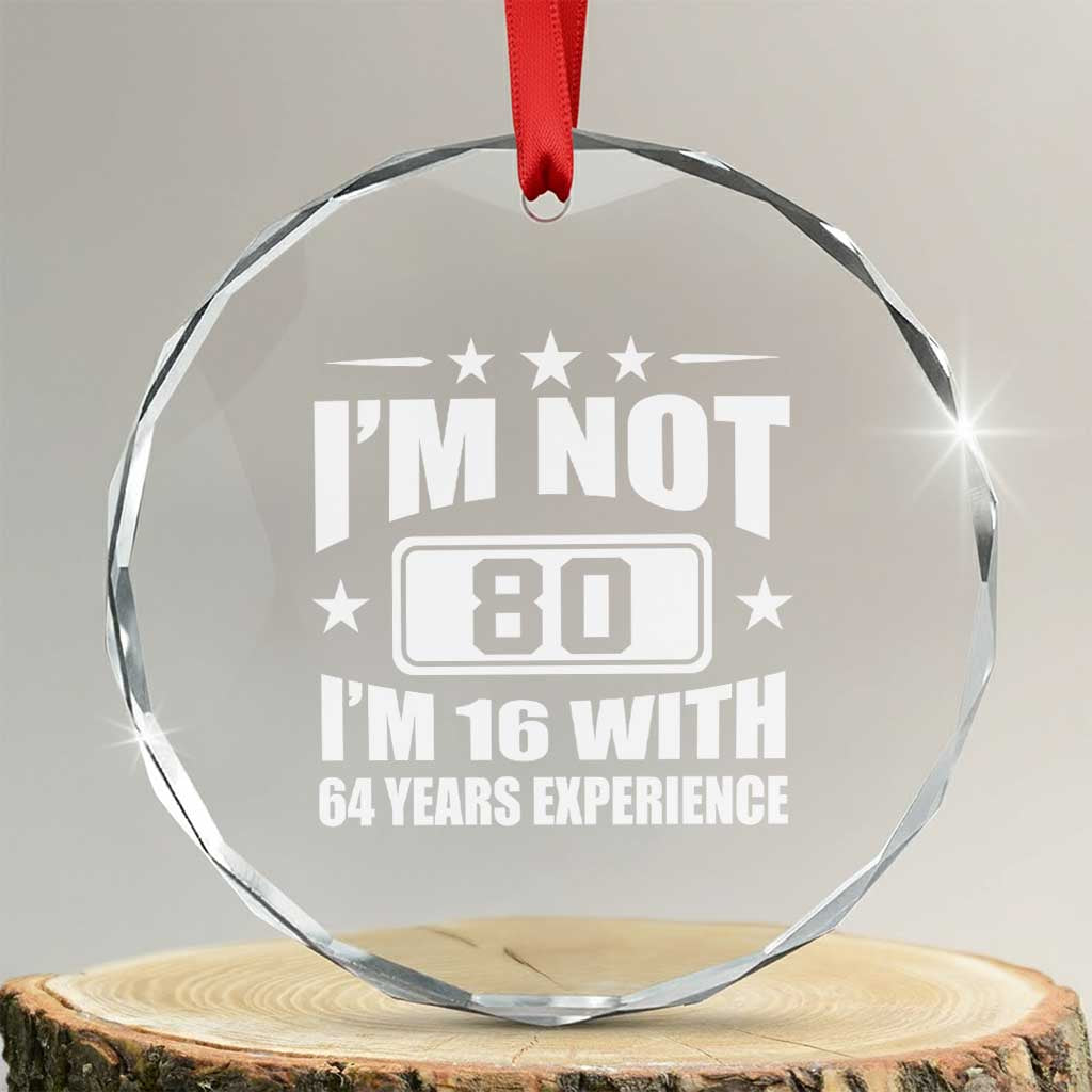 80th Birthday Crystal Glass Ornament Funny Saying 80 Year Old Gift