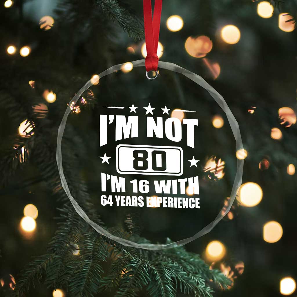 80th Birthday Crystal Glass Ornament Funny Saying 80 Year Old Gift
