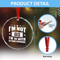 80th Birthday Crystal Glass Ornament Funny Saying 80 Year Old Gift