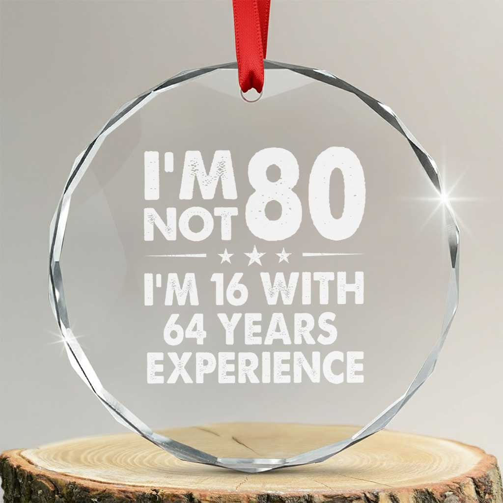 80th Birthday Crystal Glass Ornament Funny Saying Retro Vintage 80 Year Old Gift