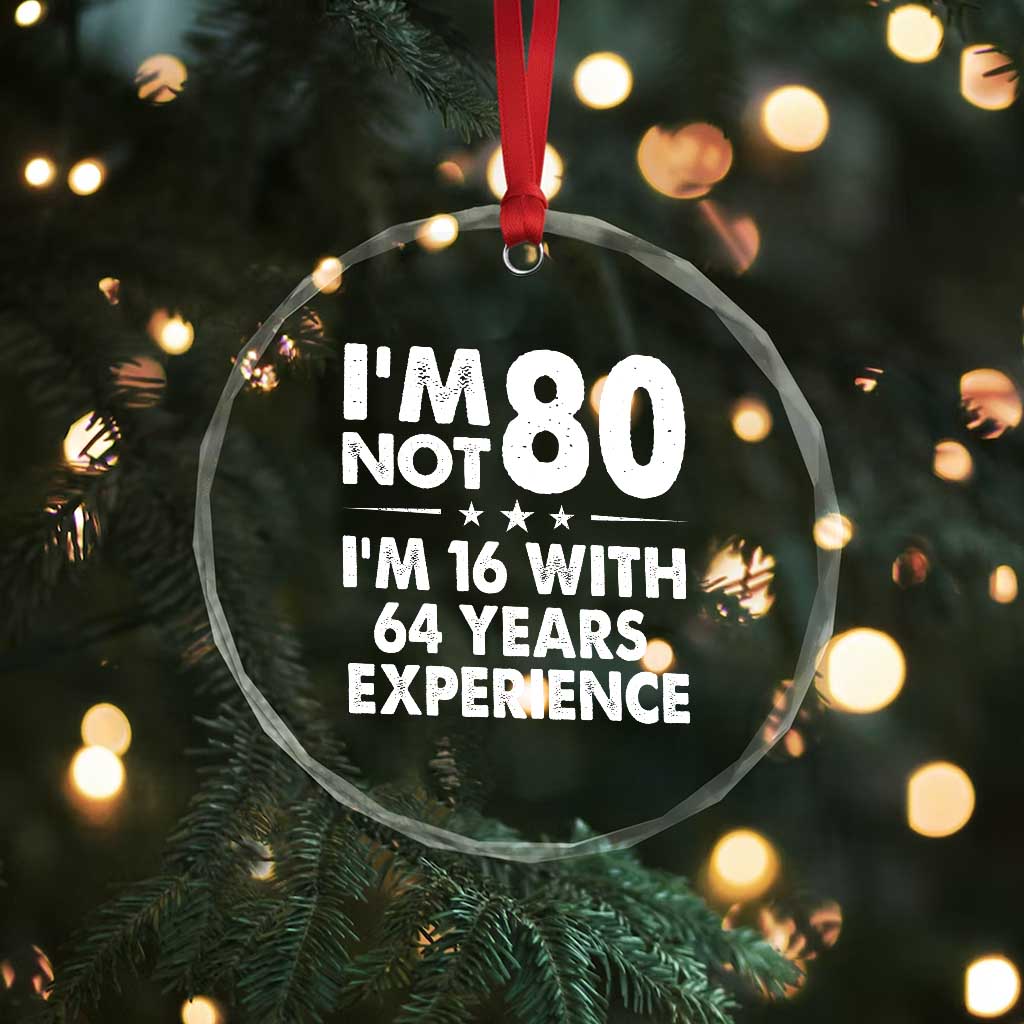 80th Birthday Crystal Glass Ornament Funny Saying Retro Vintage 80 Year Old Gift