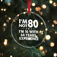 80th Birthday Crystal Glass Ornament Funny Saying Retro Vintage 80 Year Old Gift