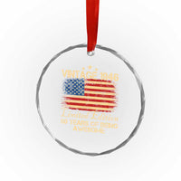 80th Birthday Crystal Glass Ornament Vintage 1946 Limited Edition 80 Year Old Birthday USA Flag