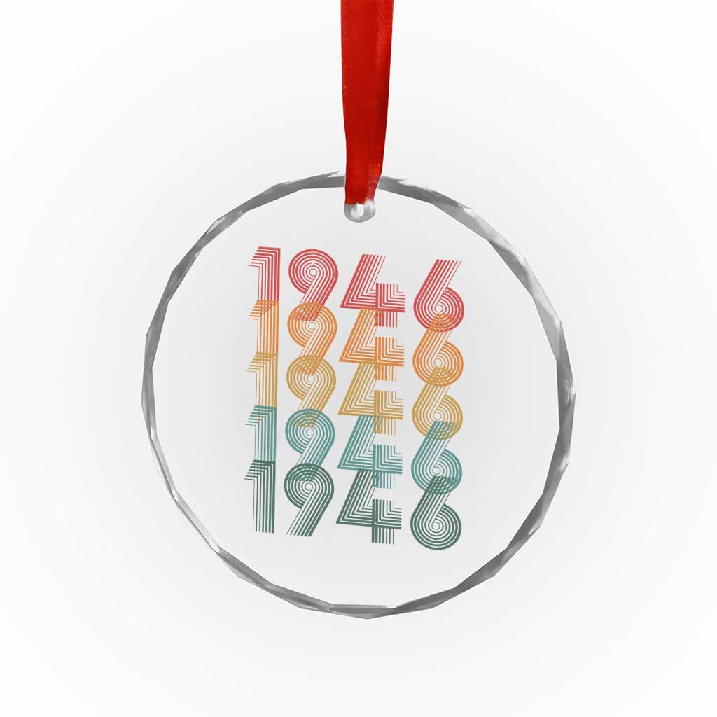 80th Birthday Crystal Glass Ornament Vintage 1946 Retro 80 Years Old Birthday