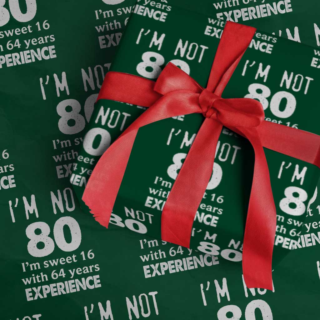 80th Birthday Wrapping Paper Roll Funny 80 Year Old Gift
