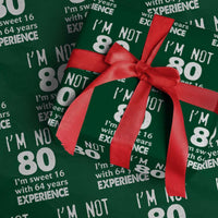 80th Birthday Wrapping Paper Roll Funny 80 Year Old Gift