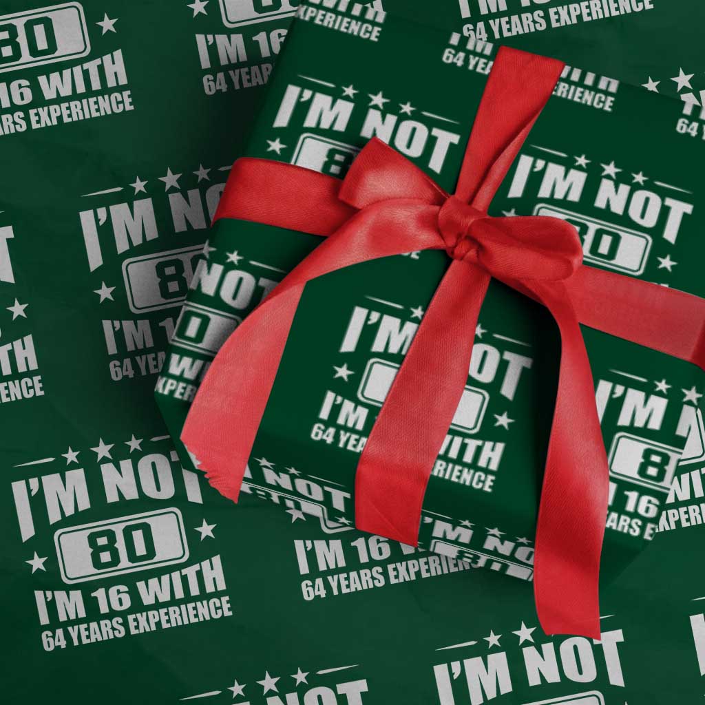 80th Birthday Wrapping Paper Roll Funny Saying 80 Year Old Gift