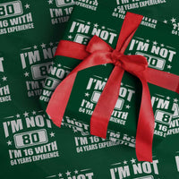 80th Birthday Wrapping Paper Roll Funny Saying 80 Year Old Gift