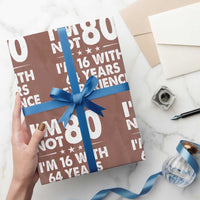 80th Birthday Wrapping Paper Roll Funny Saying Retro Vintage 80 Year Old Gift