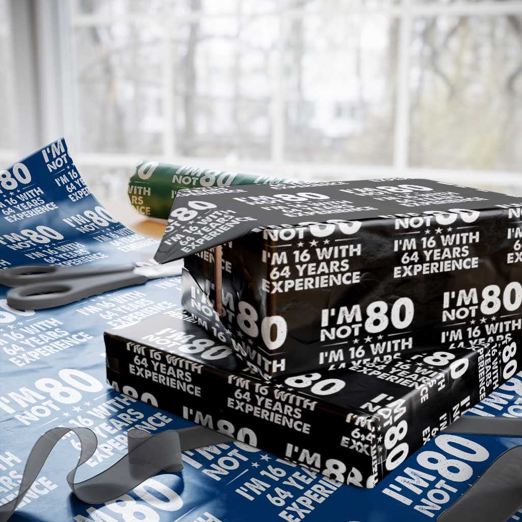 80th Birthday Wrapping Paper Roll Funny Saying Retro Vintage 80 Year Old Gift