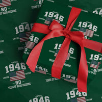 80th Birthday Wrapping Paper Roll Vintage 1946 Limited Edition 80 Years Of Being Awesome USA Flag