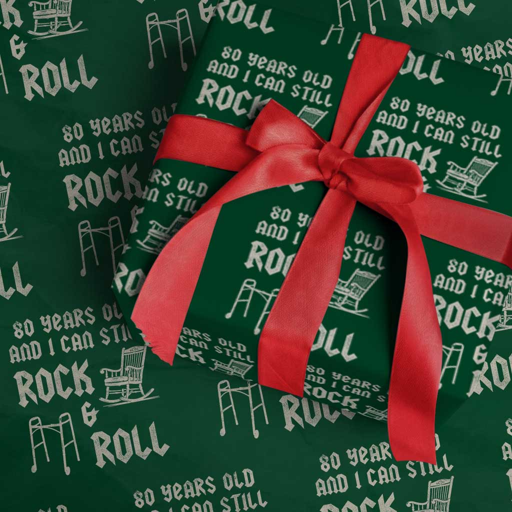 80th Birthday Gift For Men Wrapping Paper Roll Funny Man Saying Gag Gift 80 Years Old Birthday