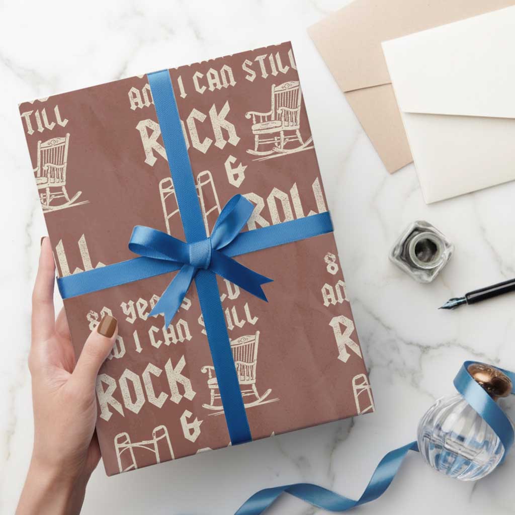 80th Birthday Gift For Men Wrapping Paper Roll Funny Man Saying Gag Gift 80 Years Old Birthday