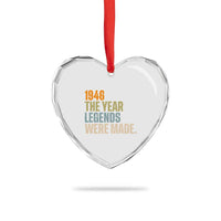 80th Birthday Gift For Men Heart Crystal Glass Ornament Vintage 1946 80 Years Old Birthday