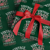 80th Birthday Gifts For Her Wrapping Paper Roll Floral 1946 Weird Being The Same Age As Old People