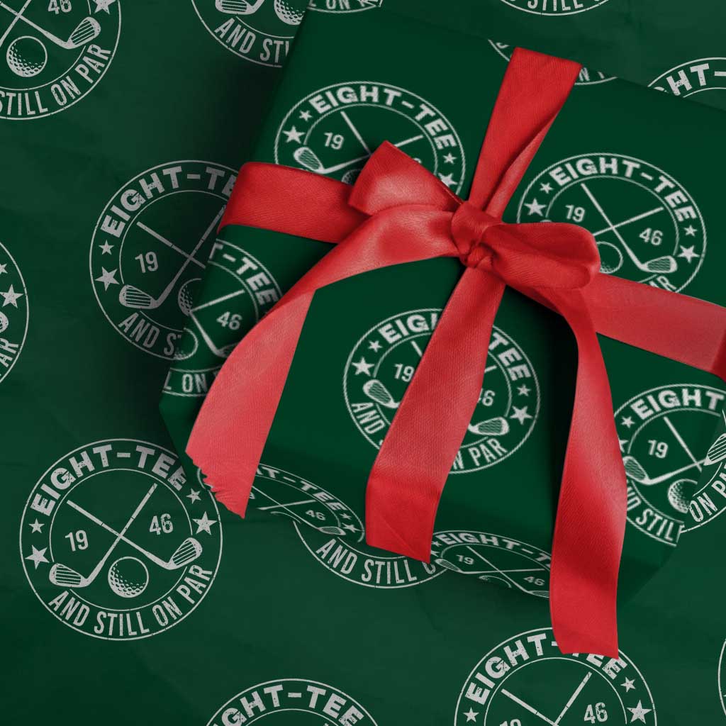 80th Birthday Golf Wrapping Paper Roll Vintage 1946 Eight Tee And Still On Par Golf Lover Gift