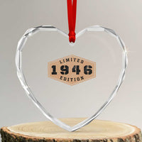 80th Birthday Heart Crystal Glass Ornament 1946 Limited Edition Gifts For Turning 80