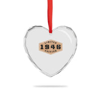80th Birthday Heart Crystal Glass Ornament 1946 Limited Edition Gifts For Turning 80