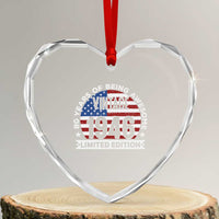 80th Birthday Heart Crystal Glass Ornament Vintage 1946 80 Year Old Birthday American Flag