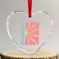 80th Birthday Heart Crystal Glass Ornament Vintage 1946 Boho Flowers 80 Years Old Birthday