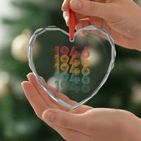 80th Birthday Heart Crystal Glass Ornament Vintage 1946 Retro 80 Years Old Birthday