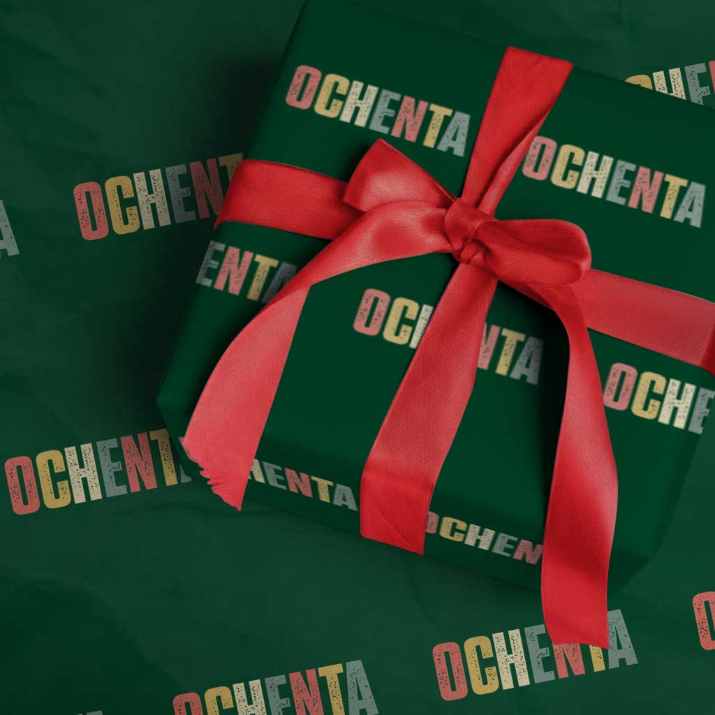 80th Birthday Ochenta Wrapping Paper Roll Spanish Mexican 80 Years Old Bday