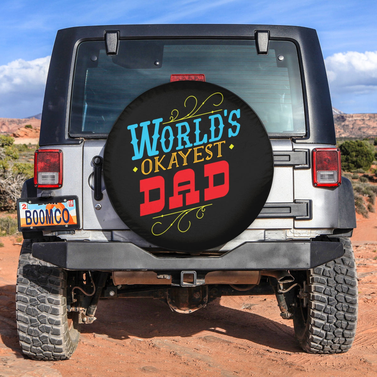 Father's Day Tire Covers - World's Okayest Dad Spare Tire Cover NO.81 LT8 - Wonder Print Shop