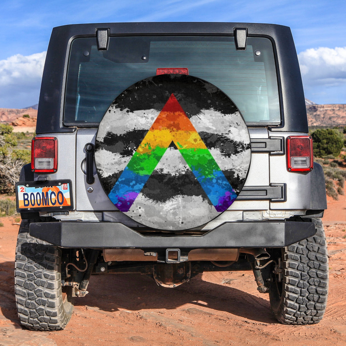 LGBT Tire Covers - Abstract Paint Splatter LGBT Ally Pride Flag Spare Tire Cover NO.17 LT8 - Wonder Print Shop