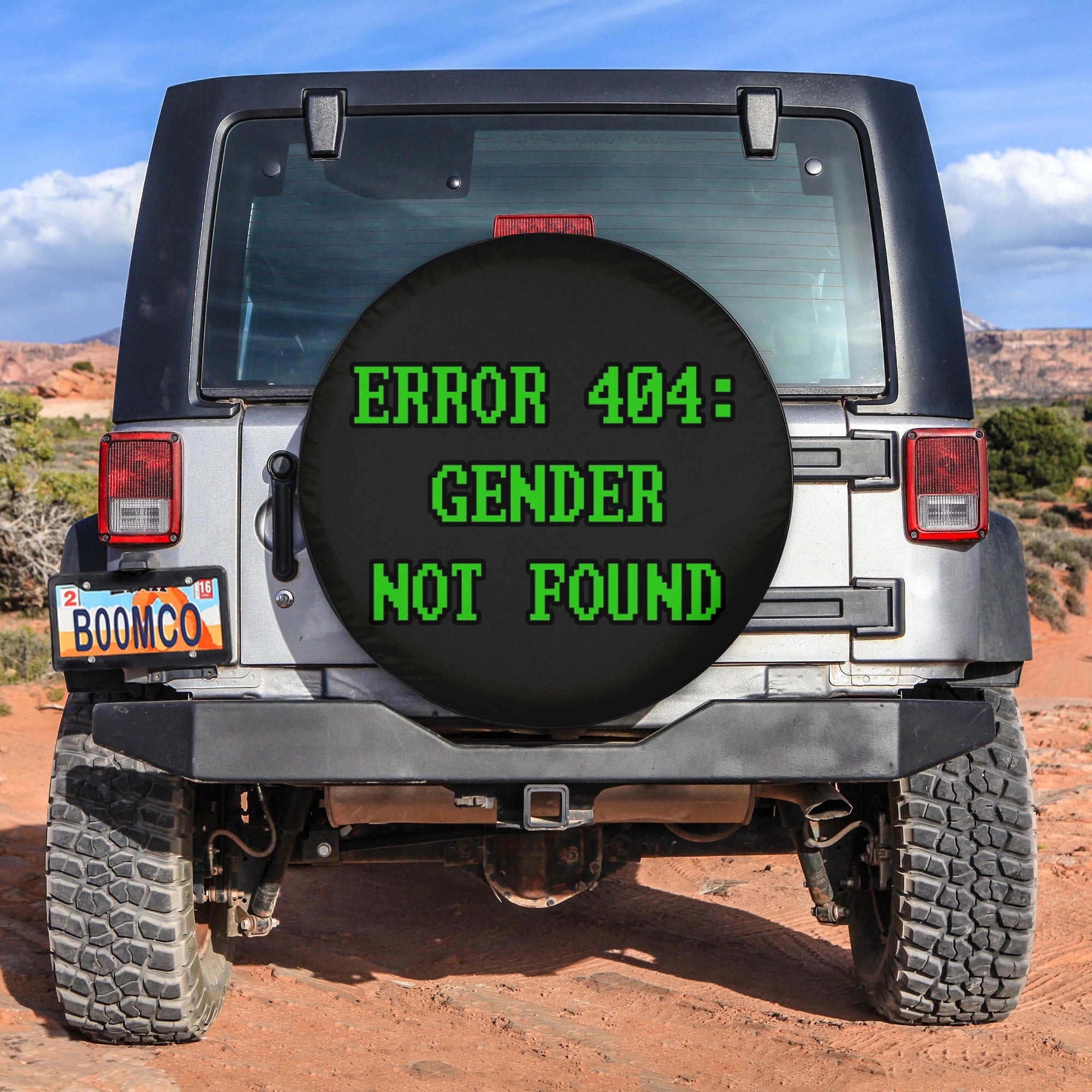 LGBT Tire Covers - Error 404: Gender Not Found Spare Tire Cover NO.19 LT8 - Wonder Print Shop