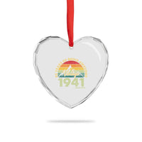 85th Birthday Heart Crystal Glass Ornament Vintage 1941 Limited Edition 85 Year Old Gift