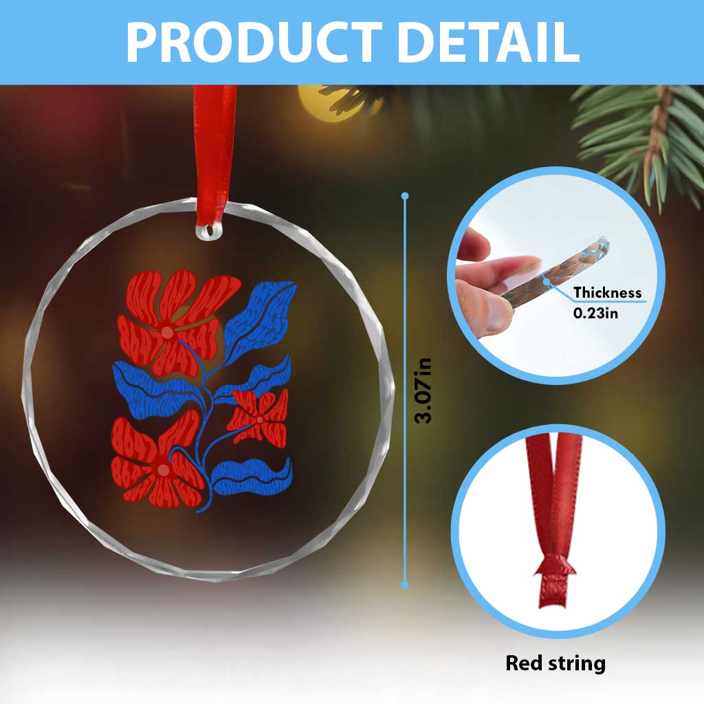 86 47 Boho Floral Matisse Crystal Glass Ornament No Kings Oligarchy FDT Political Protest