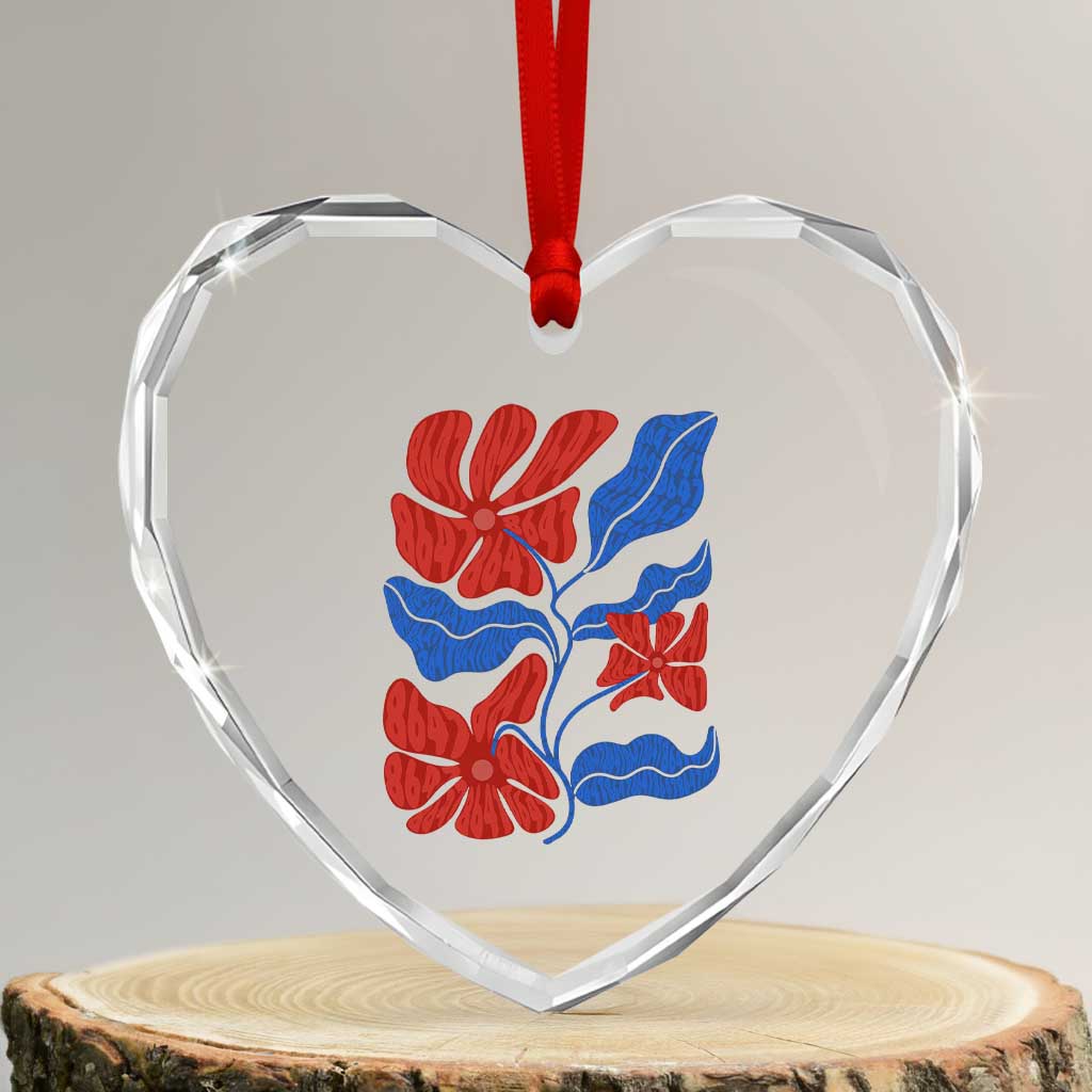 86 47 Boho Floral Matisse Heart Crystal Glass Ornament No Kings Oligarchy FDT Political Protest