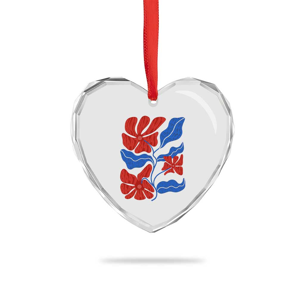86 47 Boho Floral Matisse Heart Crystal Glass Ornament No Kings Oligarchy FDT Political Protest